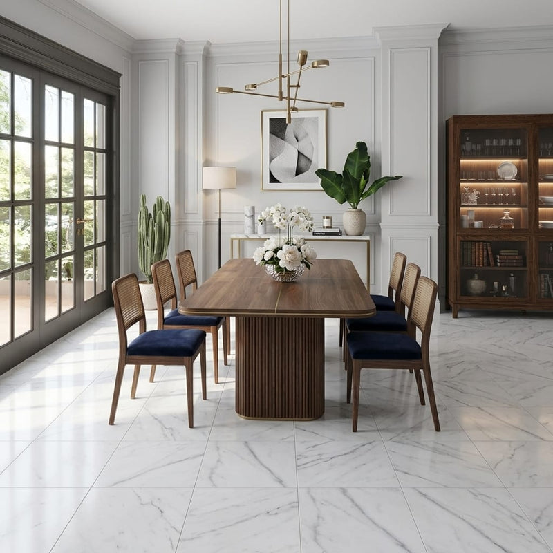 Cosmos White Marble Tile 18x18 Honed — Living Room floor