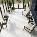 Cosmos White Marble Tile 18x18 Honed — Sunroom floor