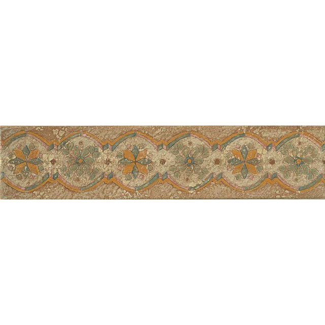 Cotto Nature Tira Sandro 3x14 Hand Painted Porcelain Liner Trim