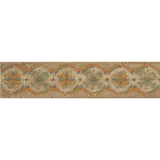 Cotto Nature Tira Sandro 3x14 Hand Painted Porcelain Liner Trim