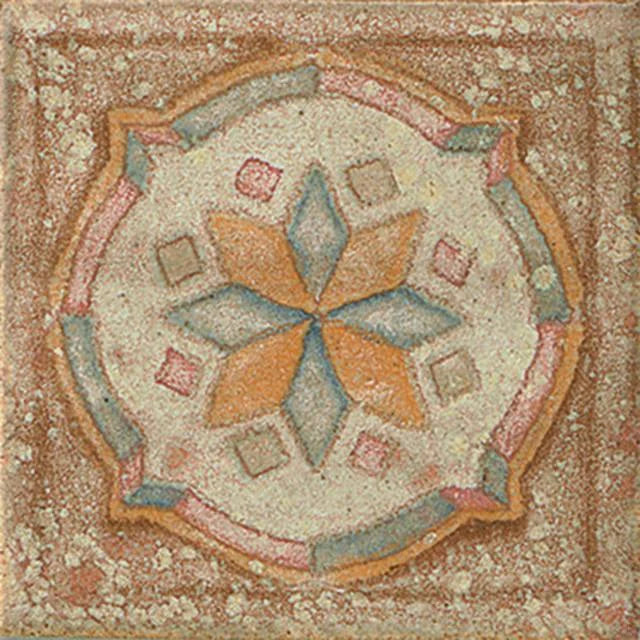 Cotto Nature Tira Sandro 3x3 Hand Painted Porcelain Dot/Cnr Trim
