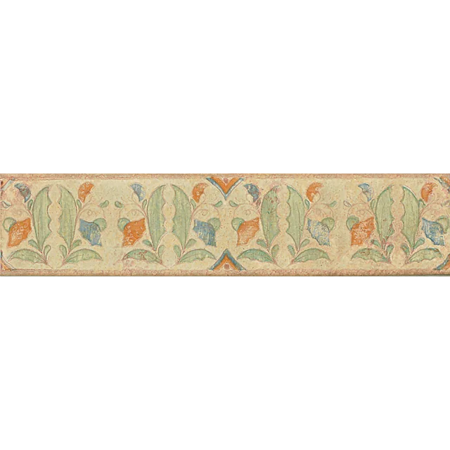 Cotto Nature Tira Versilia 14x3 Hand Painted Porcelain Liner Trim