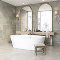 Country Grey 16x24 Brushed Limestone Tile — Bathroom shower wall