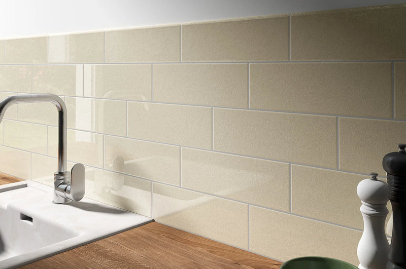 Crackle Series Beige 4x12 Polished Porcelain Tile