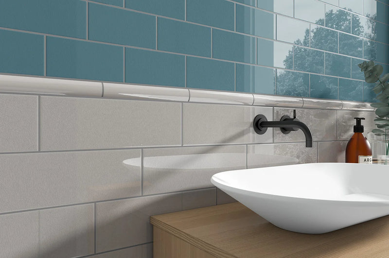 Crackle Series Blue 4x12 Polished Porcelain Tile