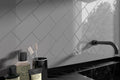 Crackle Series White 4x12 Polished Porcelain Tile