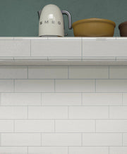 Crackle Series White 4x12 Polished Porcelain Tile