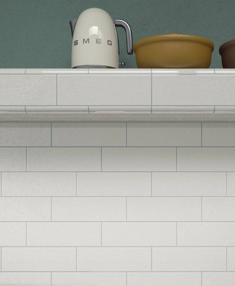 Crackle Series White 4x12 Polished Porcelain Tile