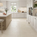 Crema Caliza Limestone Tile 18x36 Brushed — Kitchen floor