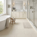 Crema Caliza Limestone Tile 18x36 Brushed — Primary Bath floor