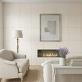 Crema Caliza Limestone Tile 24x24 Honed — Living Room feature wall