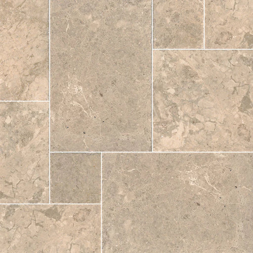 Crema Cappuccino Versailles Pattern Brushed Marble Tile