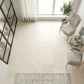 Crema Europa Limestone Tile 12x12 Honed 3/8 inch — Sunroom floor