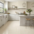 Crema Europa Limestone Tile 12x24 Honed 5/8 inch — Kitchen floor