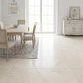 Crema Europa Limestone Tile 18x18 Honed 5/8 inch — Dining Room floor