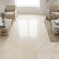 Crema Europa Limestone Tile 18x18 Honed 5/8 inch — Family Room floor