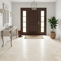 Crema Europa Limestone Tile 18x18 Honed 5/8 inch — Foyer floor