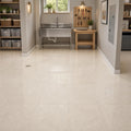 Crema Marfil 12x12 Classic Polished Marble Tile — Basement floor
