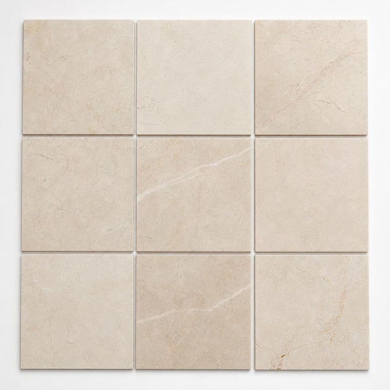 Crema Marfil 12x12 Classic Polished Marble Tile close-up