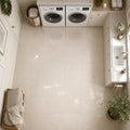 Crema Marfil 12x12 Classic Polished Marble Tile — Laundry Room floor