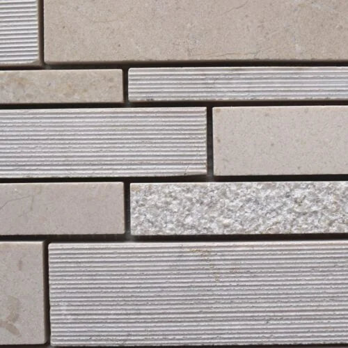 Crema Marfil 12x12 Various Marble Deco Strips Mosaic Tile