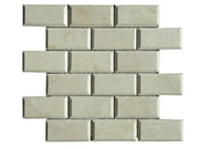 Crema Marfil 2x4 Beveled Polished Marble Mosaic Tile