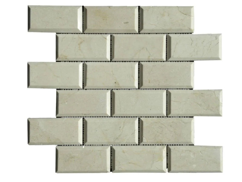 Crema Marfil 2x4 Polished Marble Mosaic Tile