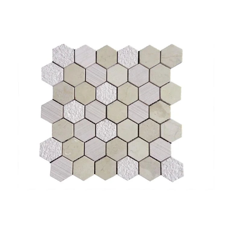 Crema Marfil 12x12 Polished Marble Drops Mosaic Tile