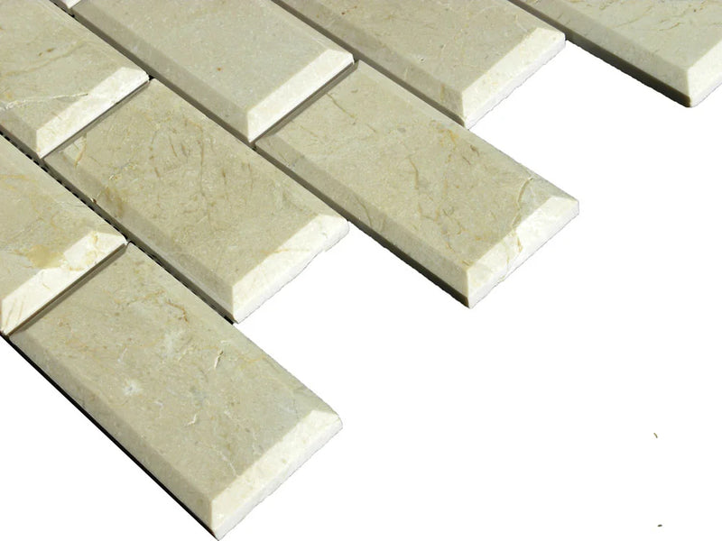 Crema Marfil 2x4 Polished Marble Mosaic Tile