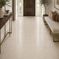 Crema Marfil 12x12 Polished Select Marble Tile — Hallway floor