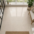 Crema Marfil 12x12 Polished Select Marble Tile — Sunroom floor
