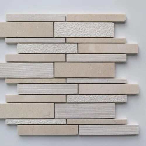 Crema Marfil 12x12 Various Marble Deco Strips Mosaic Tile
