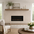 Crema Marfil 12x24 Honed Select Marble Tile — Living Room fireplace surround