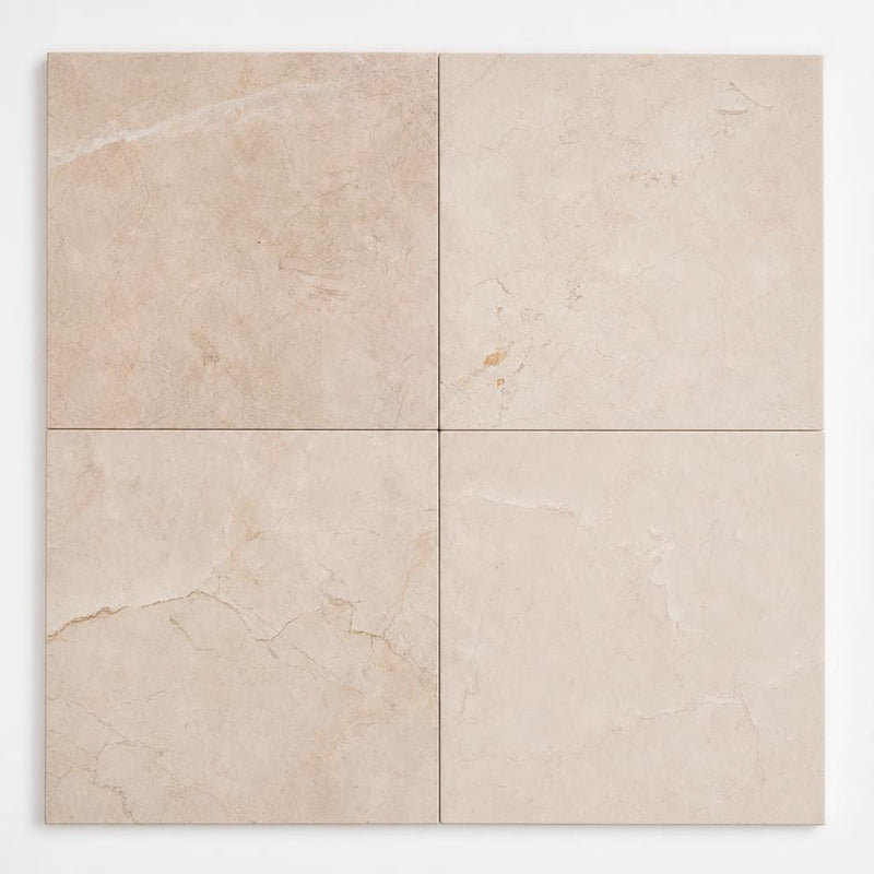 Crema Marfil 18x18 Polished Classic Marble Tile close-up