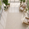 Crema Marfil 18x18 Polished Classic Marble Tile — Sunroom floor