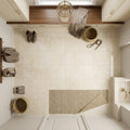 Crema Marfil Classic 12x12 Polished Marble Tile — Mudroom floor