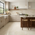 Crema Marfil Classic 12x24 Honed Marble Tile — Kitchen floor