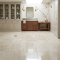 Crema Marfil Marble Tile 12x12 Polished — Basement floor