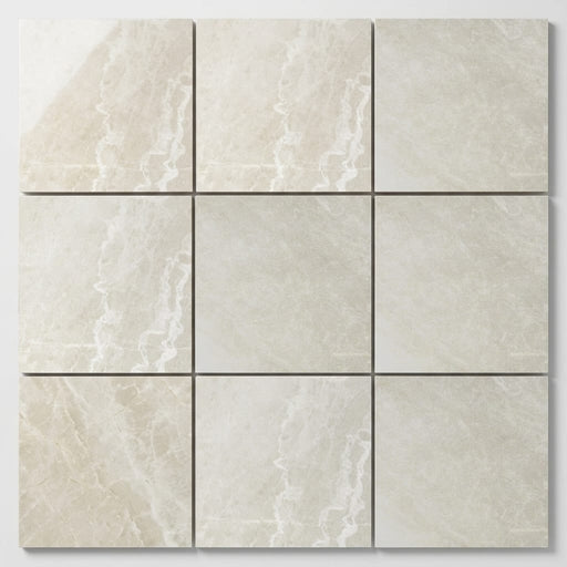 Crema Marfil Marble Tile 12x12 Polished close-up