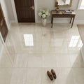 Crema Marfil Marble Tile 12x12 Polished — Foyer floor
