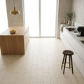 Crema Marfil Natural Stone Tile 8x24 Honed 3/8 inch — Kitchen floor