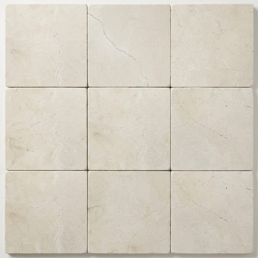 Crema Marfil Select 12x12 Tumbled Marble Tile close-up