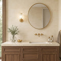 Crema Marfil Select 23.75x12 Honed Marble Tile 12x24 — Bathroom vanity wall