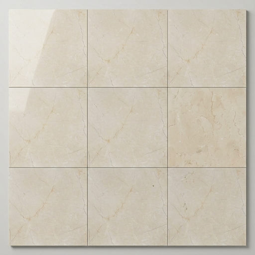 Crema Marfil Select Marble Tile 12x12 Polished close-up