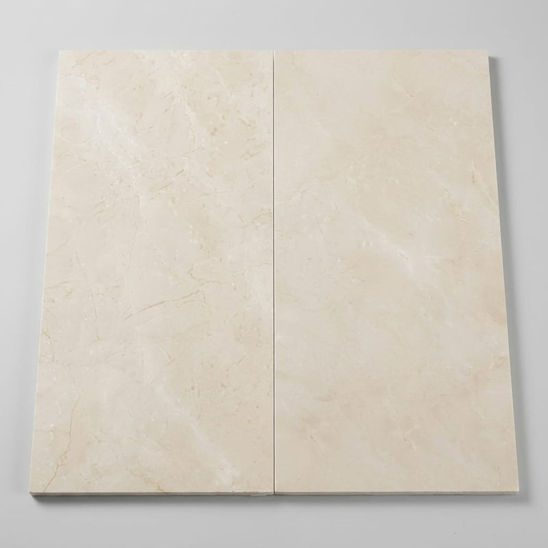 Crema Marfil Select Marble Tile 12x24 Polished close-up