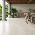 Crema Marfil Select Marble Tile 18x18 Honed — Covered Patio floor