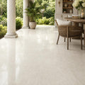 Crema Marfil Select Marble Tile 18x18 Polished — Covered Patio floor