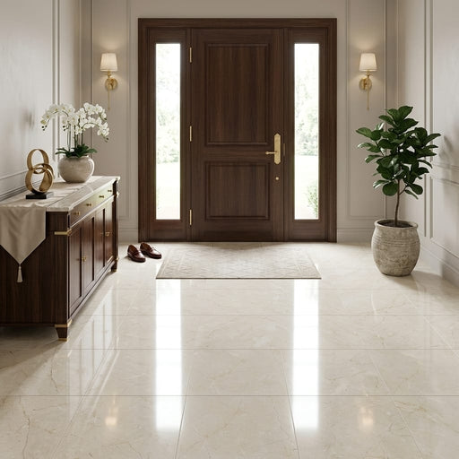 Crema Marfil Select Marble Tile 18x18 Polished — Foyer floor