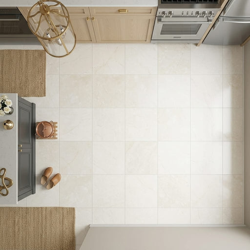 Crema Marfil Select Marble Tile 24x24 Honed — Kitchen floor