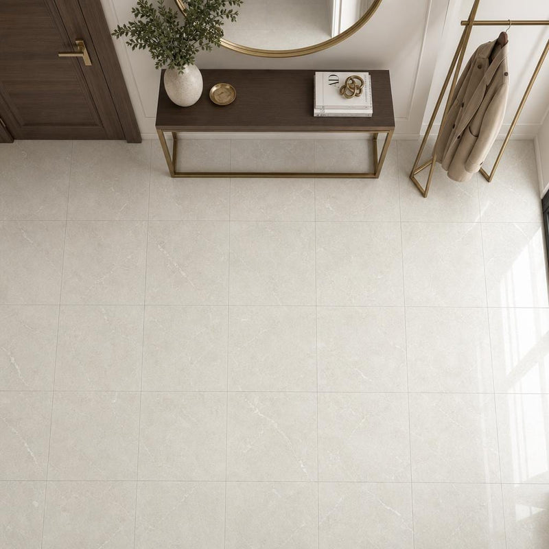 Crema Marfil Select Marble Tile 24x24 Polished — Foyer floor